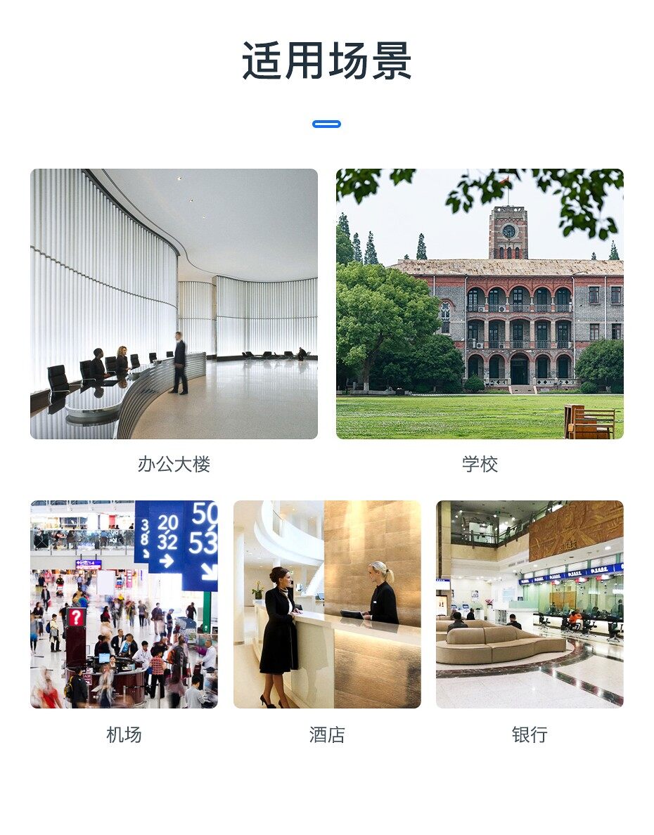 天波F10人脸识别门禁一体机_应用场景:办公大楼、景区、酒店等
